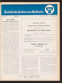 Kehilath Jeshurun Bulletin Vol. XLII No. 9