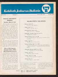 Kehilath Jeshurun Bulletin Vol. XLII No. 11