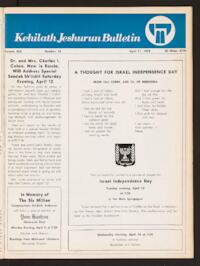 Kehilath Jeshurun Bulletin Vol. XLII No. 13