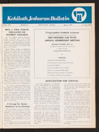 Kehilath Jeshurun Bulletin Vol. XLII No. 14