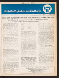 Kehilath Jeshurun Bulletin Vol. XLII No. 15