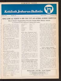Kehilath Jeshurun Bulletin Vol. XLII No. 15