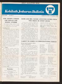 Kehilath Jeshurun Bulletin Vol. XLIII No. 3