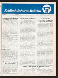 Kehilath Jeshurun Bulletin Vol. XLIII No. 7