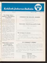 Kehilath Jeshurun Bulletin Vol. XLIII No. 9