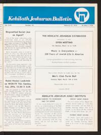 Kehilath Jeshurun Bulletin Vol. XLIII No. 10