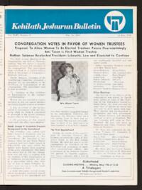 Kehilath Jeshurun Bulletin Vol. XLIII No. 14