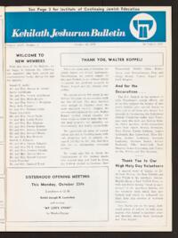 Kehilath Jeshurun Bulletin Vol. XLIV No. 3