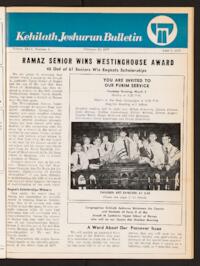 Kehilath Jeshurun Bulletin Vol. XLIV No. 9