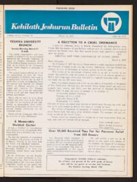 Kehilath Jeshurun Bulletin Vol. XLIV No. 10