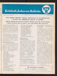 Kehilath Jeshurun Bulletin Vol. XLIV No. 13