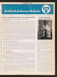 Kehilath Jeshurun Bulletin Vol. XLIV No. 14