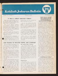 Kehilath Jeshurun Bulletin Vol. XLV No. 3