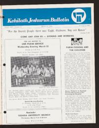 Kehilath Jeshurun Bulletin Vol. XLV No. 9