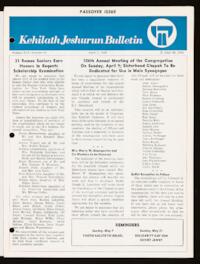 Kehilath Jeshurun Bulletin Vol. XLV No. 10