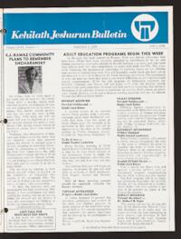 Kehilath Jeshurun Bulletin Vol. XLVI No. 1