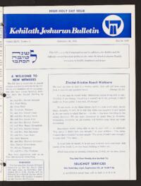 Kehilath Jeshurun Bulletin Vol. XLVI No. 2