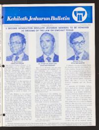 Kehilath Jeshurun Bulletin Vol. XLVI No. 3
