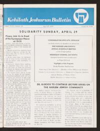 Kehilath Jeshurun Bulletin Vol. XLVI No. 10