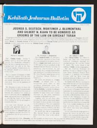 Kehilath Jeshurun Bulletin Vol. XLVII No. 2