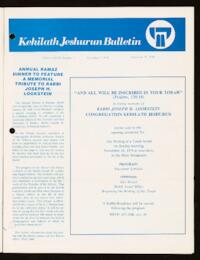Kehilath Jeshurun Bulletin Special Memorial Issue