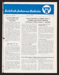 Kehilath Jeshurun Bulletin Vol. XLVII No. 5