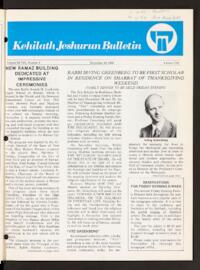 Kehilath Jeshurun Bulletin Vol. XLVIII No. 3