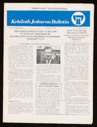 Kehilath Jeshurun Bulletin Vol. XLVIII No. 5