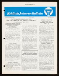 Kehilath Jeshurun Bulletin Vol. XLVIII No. 7