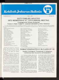 Kehilath Jeshurun Bulletin Vol. XLIX No. 8