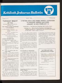 Kehilath Jeshurun Bulletin Vol. L No. 4