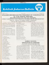 Kehilath Jeshurun Bulletin Vol. L No. 8