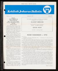 Kehilath Jeshurun Bulletin Vol. LI No. 1