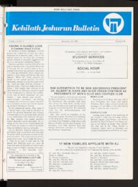 Kehilath Jeshurun Bulletin Vol. LII No. 1