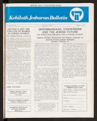Kehilath Jeshurun Bulletin Vol. LII No. 4