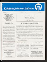 Kehilath Jeshurun Bulletin Vol. LIV No. 1