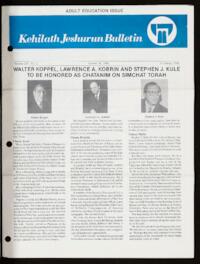 Kehilath Jeshurun Bulletin Vol. LIV No. 2