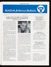 Kehilath Jeshurun Bulletin Vol. LIV No. [7]