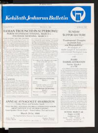 Kehilath Jeshurun Bulletin Vol. LV No. 5