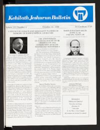 Kehilath Jeshurun Bulletin Vol. LVI No. 2