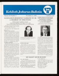 Kehilath Jeshurun Bulletin Vol. LVI No. 3