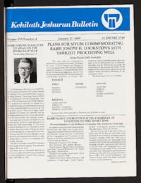 Kehilath Jeshurun Bulletin Vol. LVI No. 4