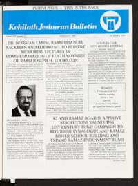 Kehilath Jeshurun Bulletin Vol. LVI No. 5