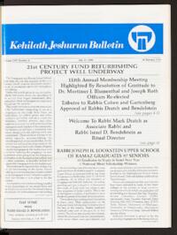 Kehilath Jeshurun Bulletin Vol. LVII No. 8