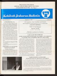 Kehilath Jeshurun Bulletin Vol. LIX No. 10