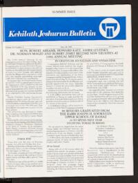 Kehilath Jeshurun Bulletin Vol. LX No. 5