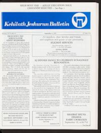 Kehilath Jeshurun Bulletin Vol. LX No. 6