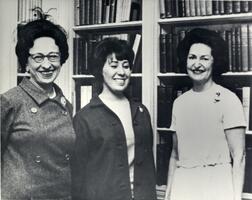 SCW student Anne Lazarus with First Lady "Lady Bird" Johnson at the White House.