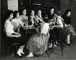 Group of students at table in cafeteria