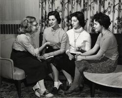 Students talking in lounge